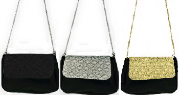 Glitter & Lace Leatherette Shoulder Bag Assort.  *SPECIAL $3.47